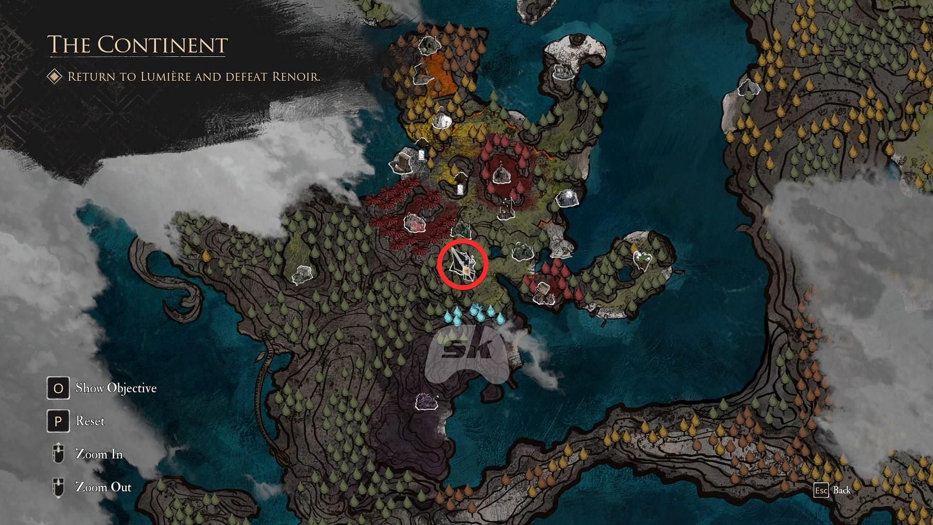 Abbest Cave's location on the map (Image via Sportskeeda Gaming || Sandfall Interactive)